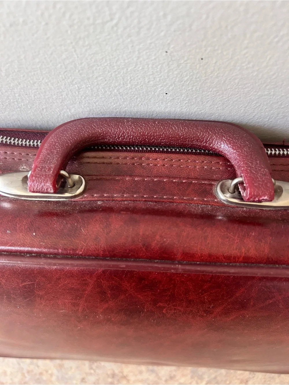 Vintage 70s Vegan Leather Overnight Bag or Briefcase 16x10x4